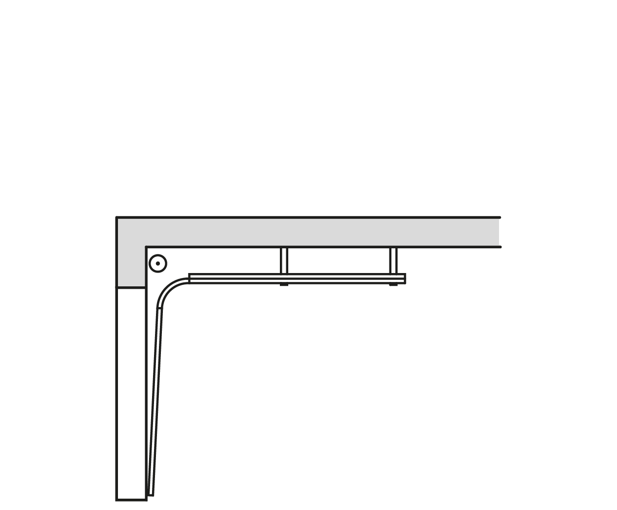 Platzsparender N-Beschlag