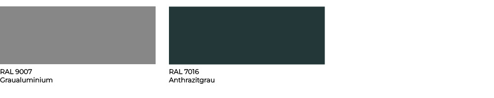 Grau und Schwarz stehen als Farben zur Verfügung