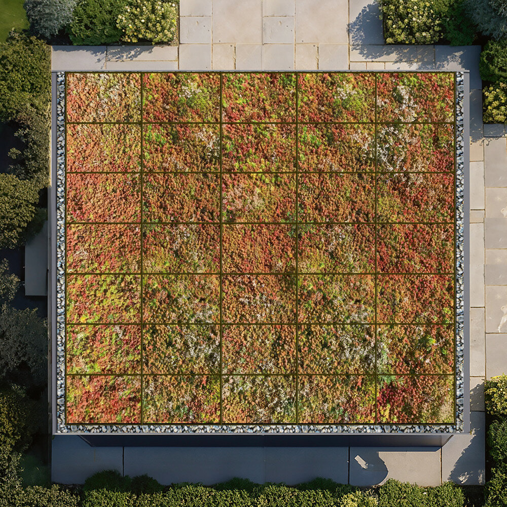 Ein bepflanztes Dach