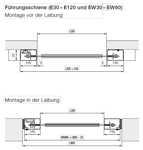 Montage vor der Laibung