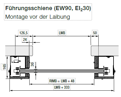 Montage vor der Laibung