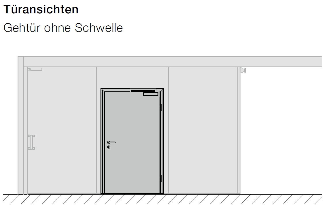 Gehtür ohne Schwelle