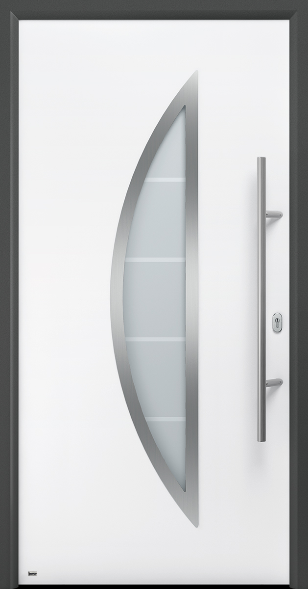 Zarge in Titan Metallic CH 703, Türblatt in Verkehrsweiß RAL 9016