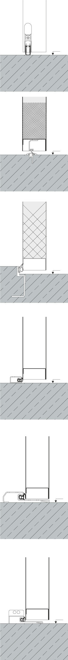 Hydraulisch absenkbare Bodendichtung