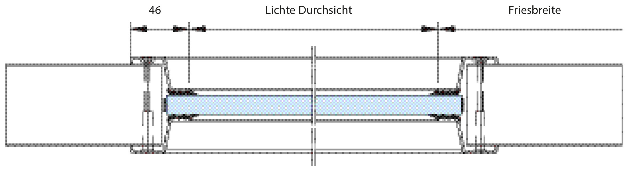 Verglasung mit aufgesetztem Stahlprofil