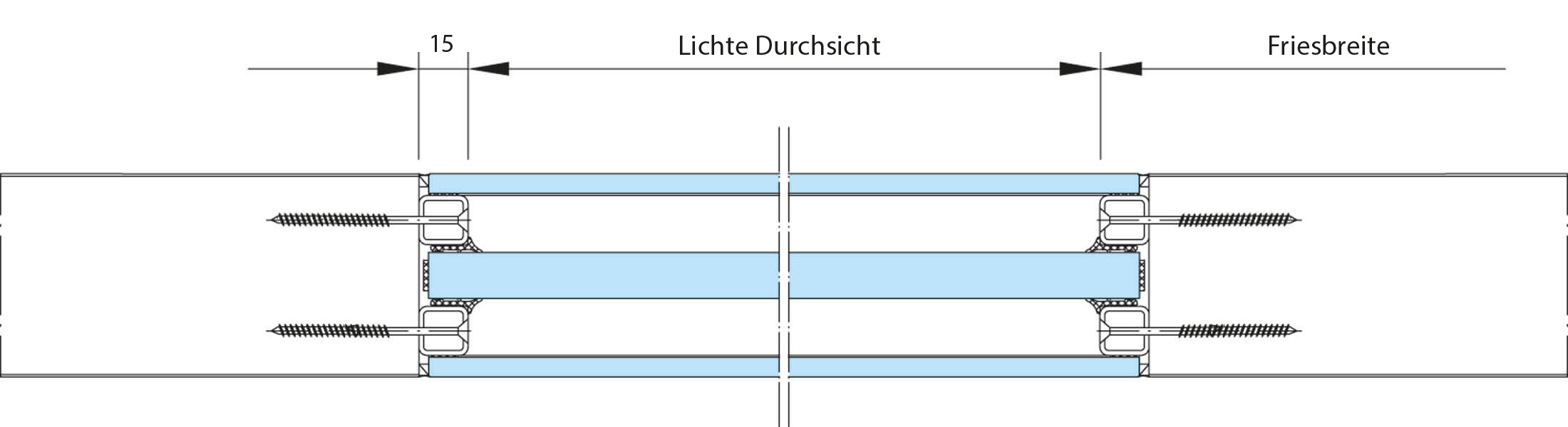 Flächenbündige Rechteckverglasung