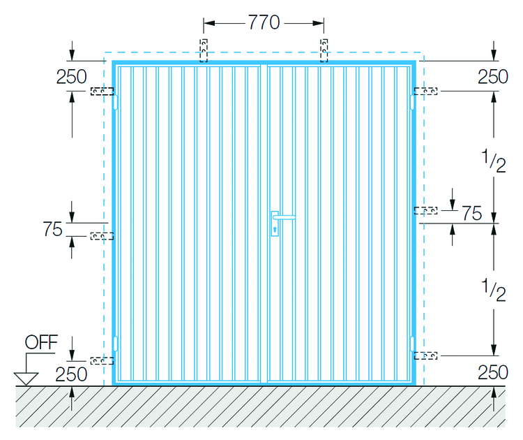 2-flügelig / Ankerabstände