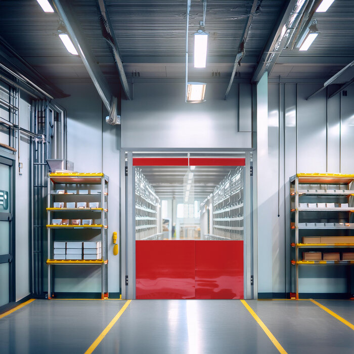 Pendeltür 2-flüglig PVC 100 (180° Öffnungswinkel)