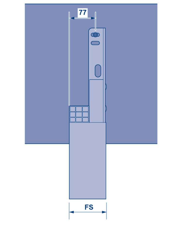 Platzbedarf Konsole am Sturz