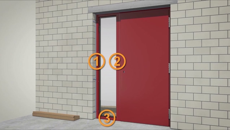 Montage Stahl-Haustür NTS Plus mit Seitenteil