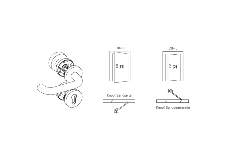 Drücker links zeigend