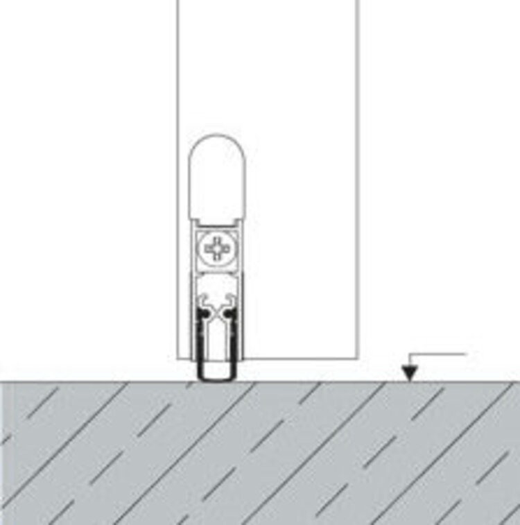 Hydraulisch absenkbare Bodendichtung