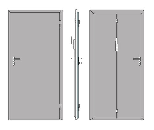 Hochwasserschutz - Stahltür V2 (Einbau zwischen der Leibung - nicht thermisch getrennt)