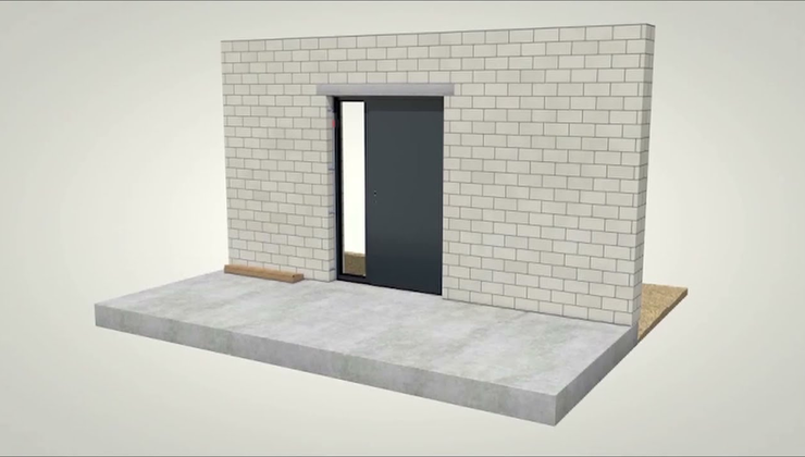 Montage Stahl-Haustür NTS mit Seitenteil