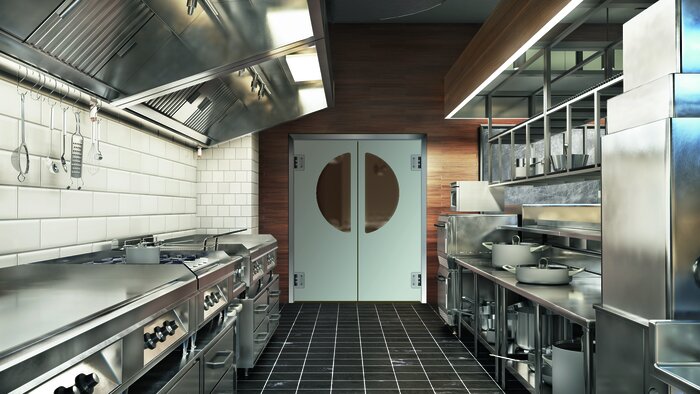 Pendeltür 1-flüglig PE 180 (180° Öffnungswinkel)