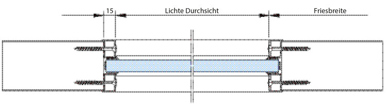 Verglasung mit stumpfem Stahlprofil