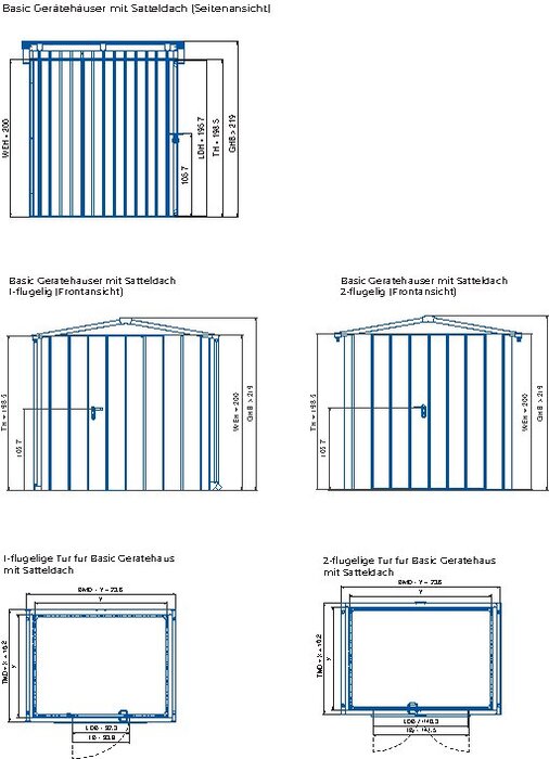 Gerätehaus BSD 10, Trend Satteldach