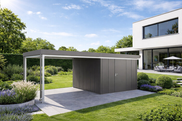 Basic PRO Gerätehaus Flachdach mit Lounge BFDV 6 (2.100) 