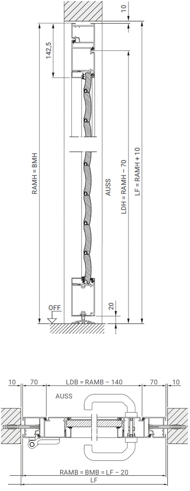 Nebentür mit Blockzarge