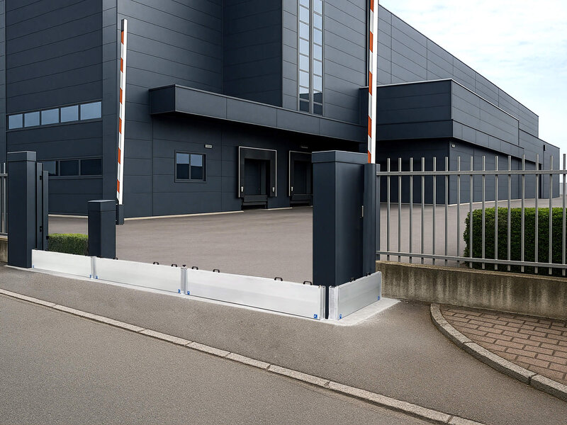 Hochwasserschutz - Wand aus Aluminium
