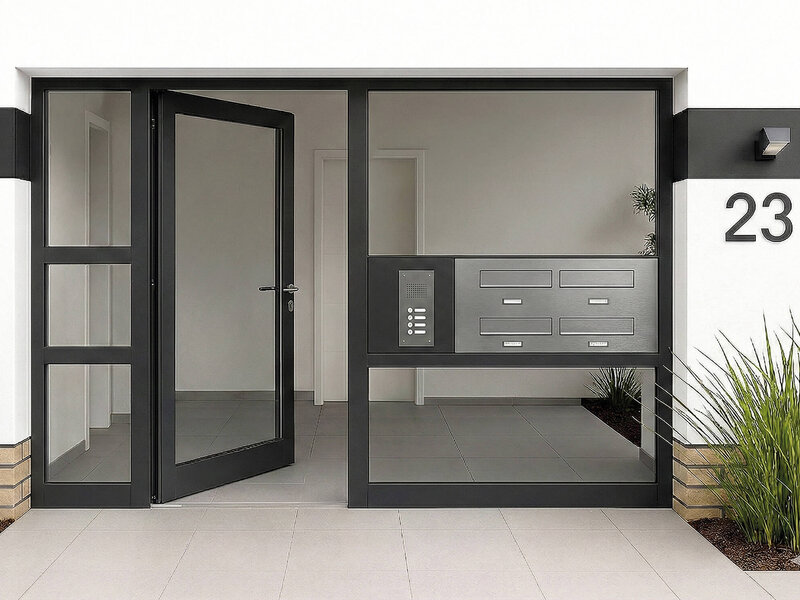 Hauseingänge und Briefkastenanlagen