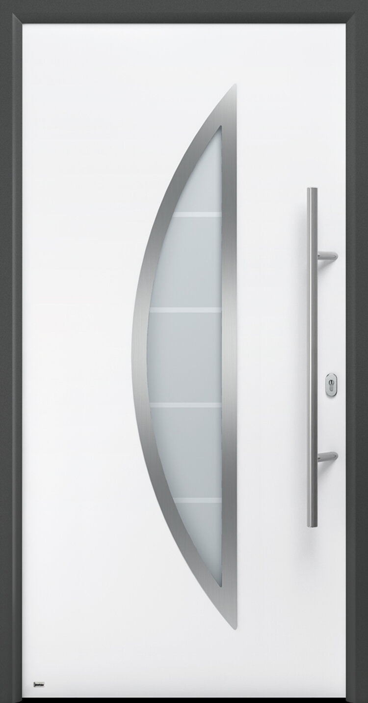 Zarge in Titan Metallic CH 703, Türblatt in Verkehrsweiß RAL 9016