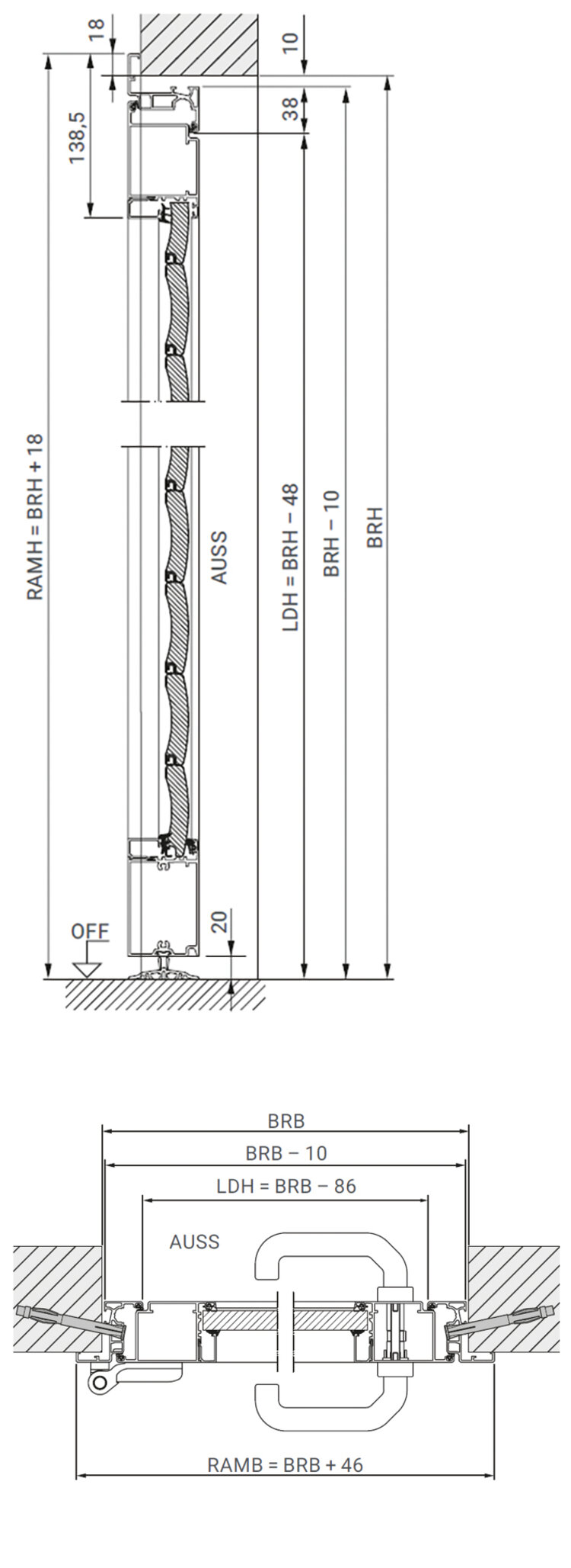 Nebentür mit Eckzarge