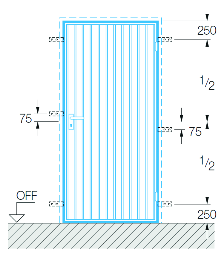 1-flügelig / Ankerabstände