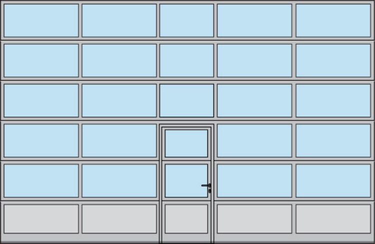 Schlupftüranordnung mittig