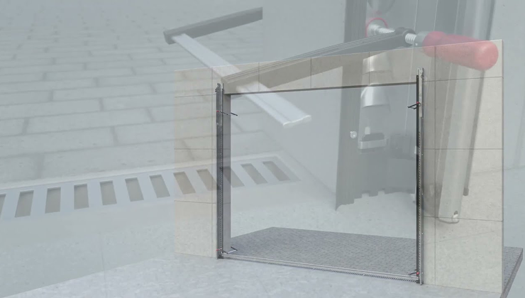 Montage Industrie-Sektionaltor BR60 L- Beschlag