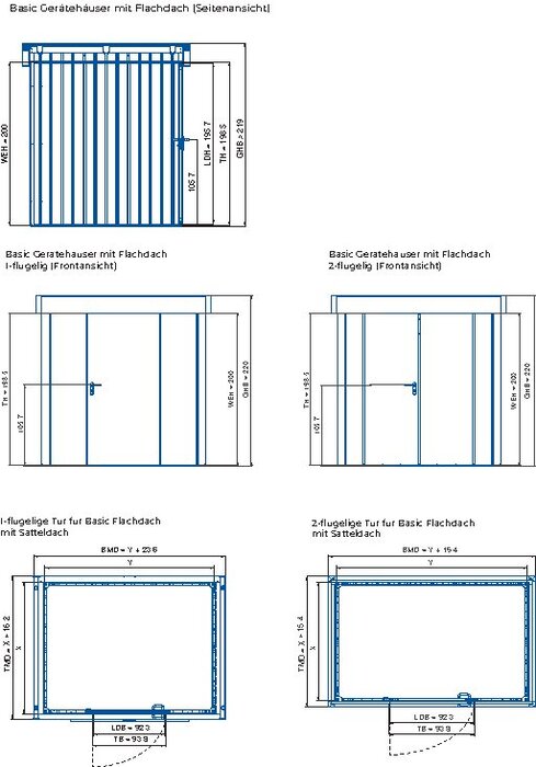 Gerätehaus BFD 13, Trend, Flachdach