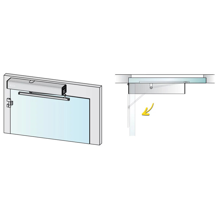 Sturzmontage mit Gleitschiene, Bandgegenseite drückend