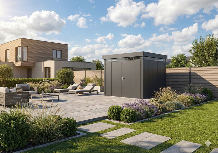 Basic Gerätehaus BFDL 5, Elegant, Flachdach Motiv Elegant