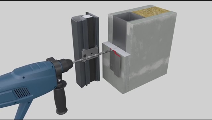 Rohrrahmenmontage - Wandbündige Schraubmontage Ständerwand