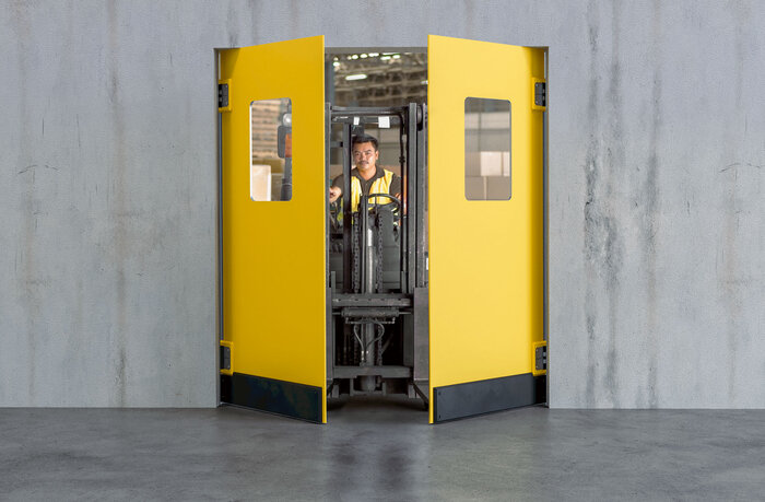 Pendeltür 2-flüglig PE 180 (180° Öffnungswinkel)