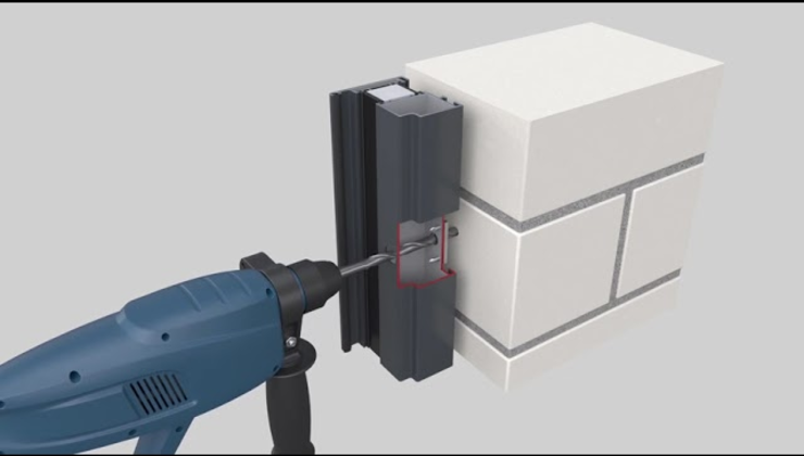 Rohrrahmenmontage - Durchsteckdübelmontage Mauerwerk/Beton