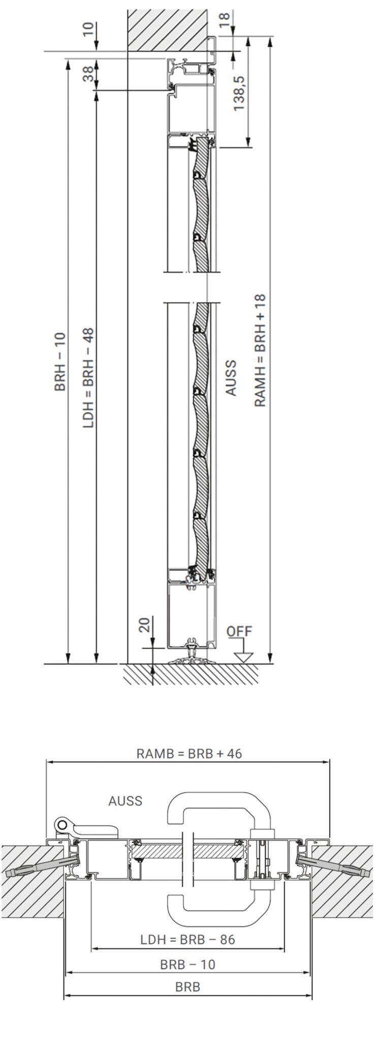 Nebentür mit Eckzarge