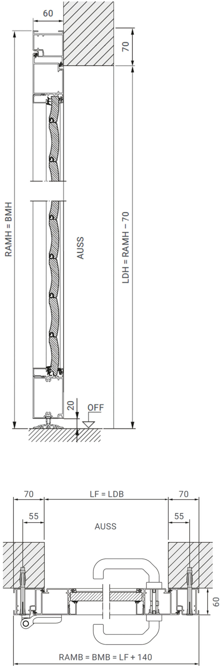 Nebentür mit Blockzarge