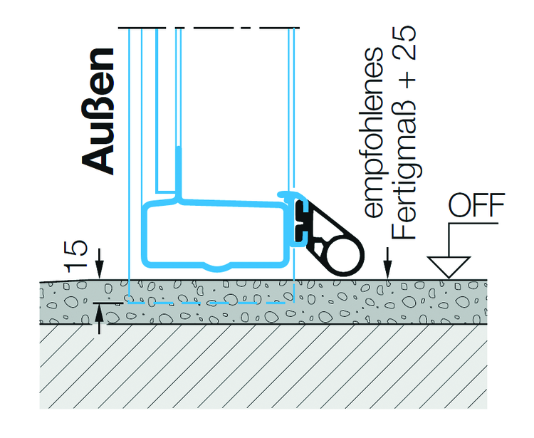 Tor ohne unterem Anschlag