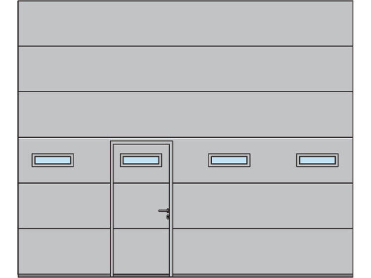 Torbreite bis 5.500 mm<br> (Beispiel 5.500 × 4.500 mm)