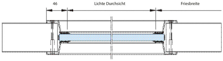Verglasung mit aufgesetztem Stahlprofil