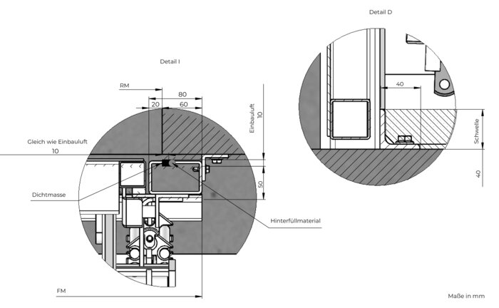 Hochwasserschutz - Schwingtor E (Einbau hinter der Öffnung)