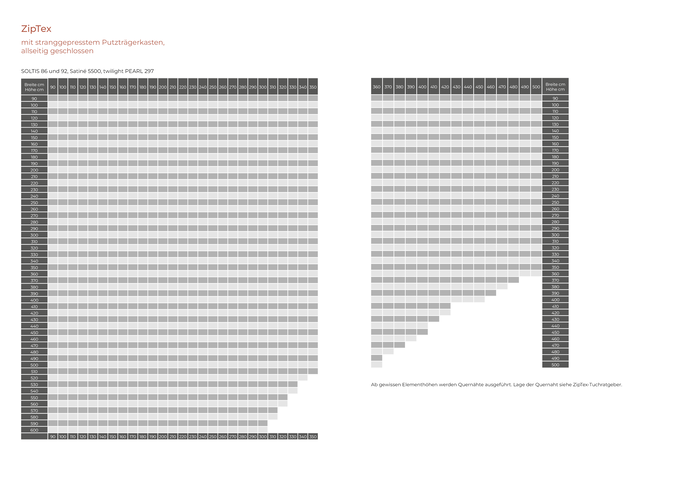 Putzträger ZipTex (Tuchvarianten Satiné 5500, SOLTIS 86 & 92, twilight PEARL 297)